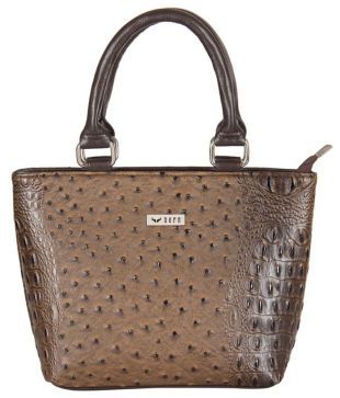 Bern Brown P.U. Zipped Shoulder Bag