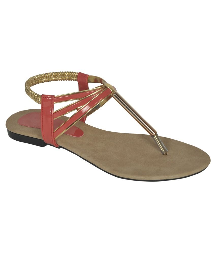 peach sandals flat