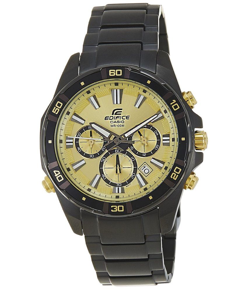 gold casio watch on wrist