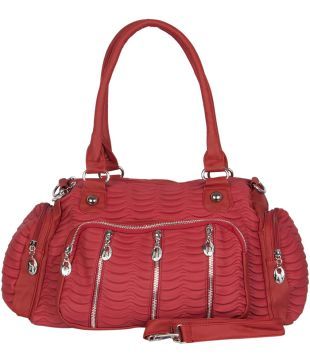 Fashion Koni Red Zip Shoulder Bag