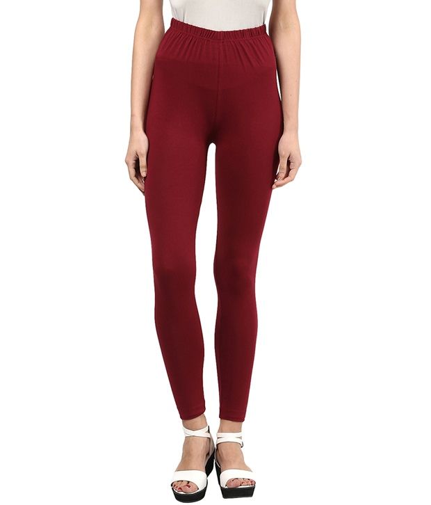Elegant Lifestyle Maroon Polyester Leggings Price in India Buy