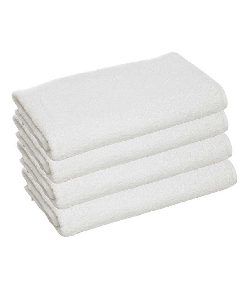 Sky Traders Set of 4 Cotton Bath Towel White Buy Sky Traders Set of