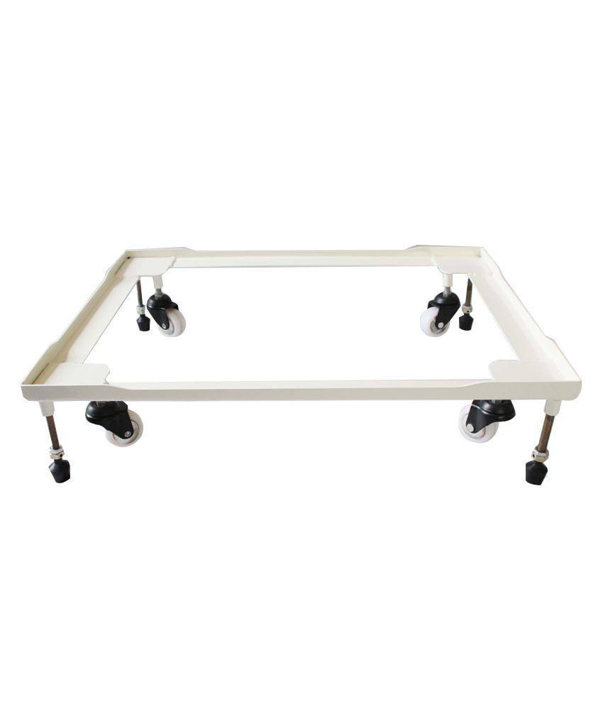 Macrospark White Steel Washing Machine Stand With Caster Wheels Buy