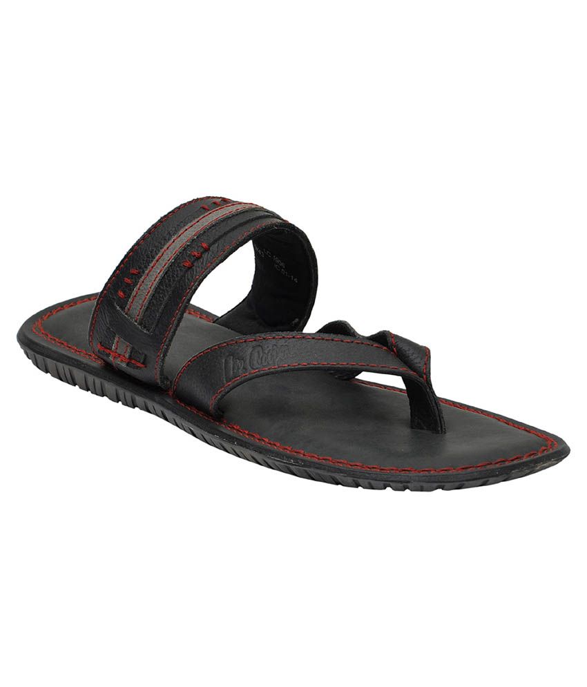 Lee Cooper Black Daily Leather Slippers Price in India- Buy Lee Cooper Black Daily Leather 