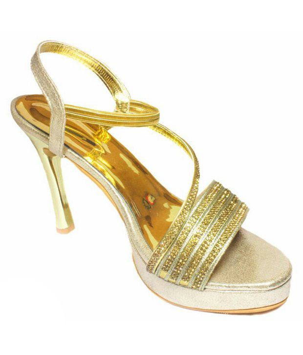 ... footwear heels toes untd golden faux leather medium heel sandals