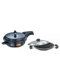 Combo of Prestige Deluxe Plus Junior Pan Pressure Cooker & Omega Select Plus Appachatty