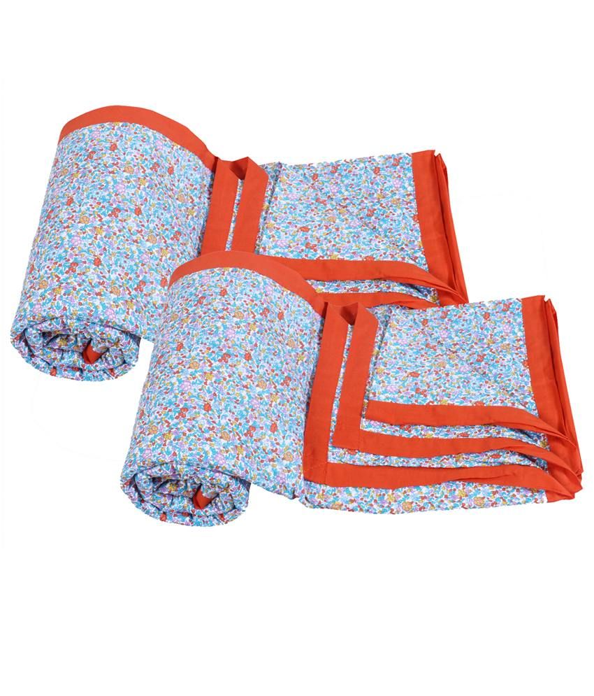 IndiWeaves Cotton Dohar/Ac Blanket set for Single Bed (2 pieces)Pink