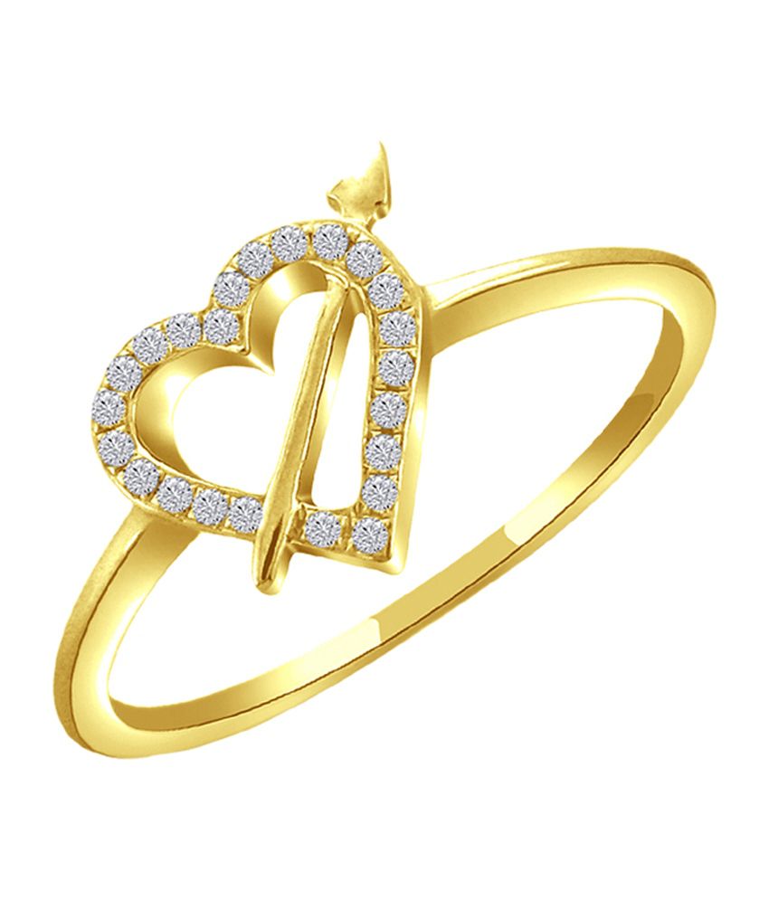 Sparkles 18kt Gold Heart Design Ring with Real Diamonds ...