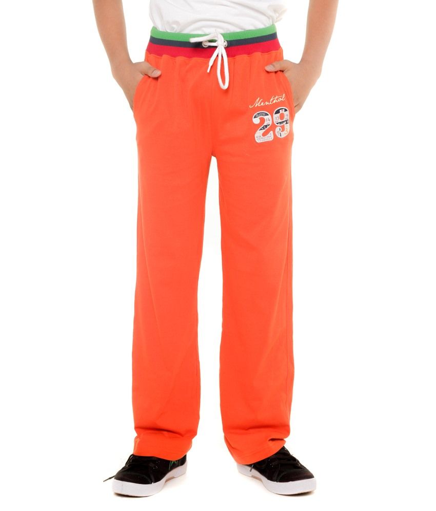 orange track pants