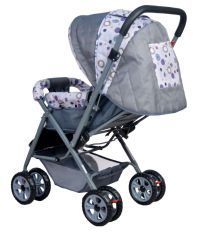 Happy Kids Stroller with Reversible Handle (Grey) 