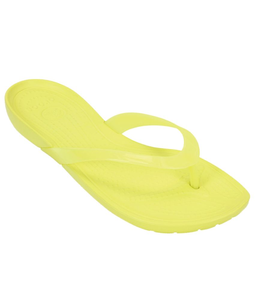 crocs slippers yellow