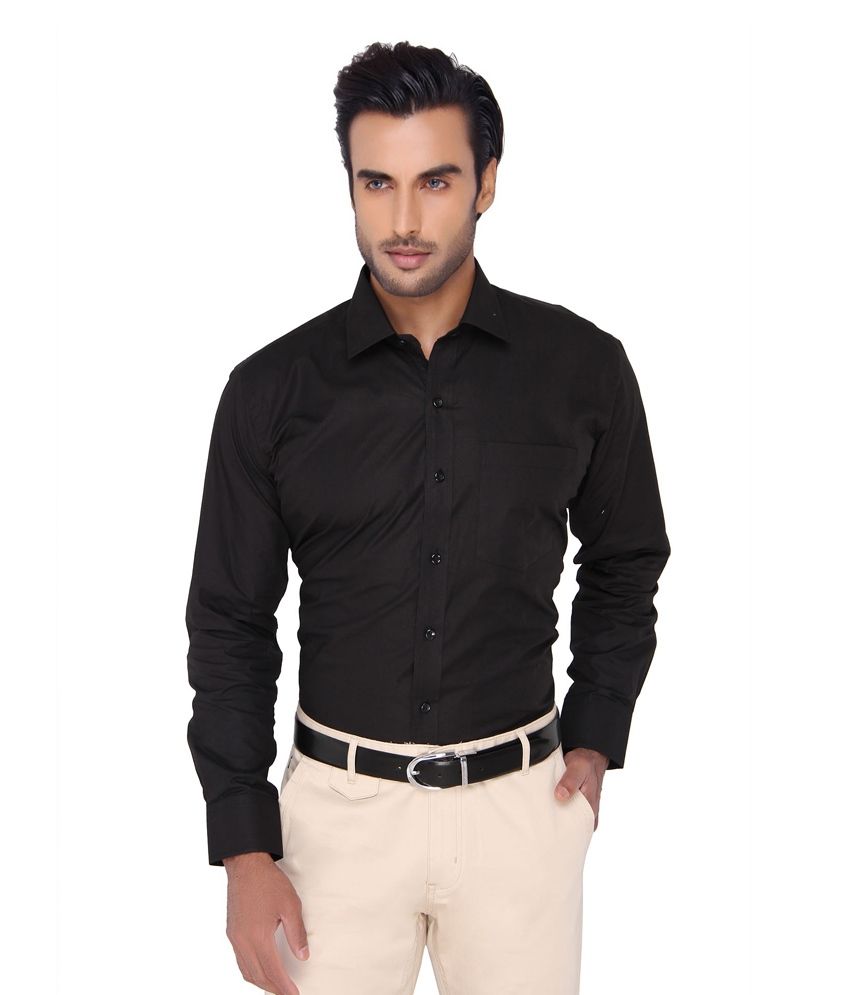 formal shirt black buttons