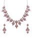 Asian Pearls & Jewels Dazzling Pink Necklace Set with Free toe ring/bracelet
