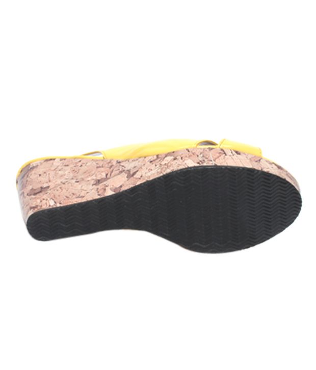 Butterfly Smart Yellow Wedge Heel Sandals