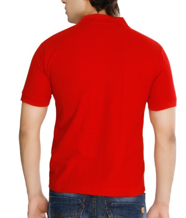 Weardo Plain Red Polo Tee With Freebie Wallet