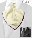 Orosilber Magnificent White-Purple Silk Pocket Square