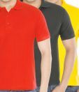 Weardo Red-Yellow-Black Pack Of 3 Polo T-Shirts