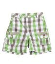Nauti Nati Serene Green-Grey Checkered Shorts For Kids