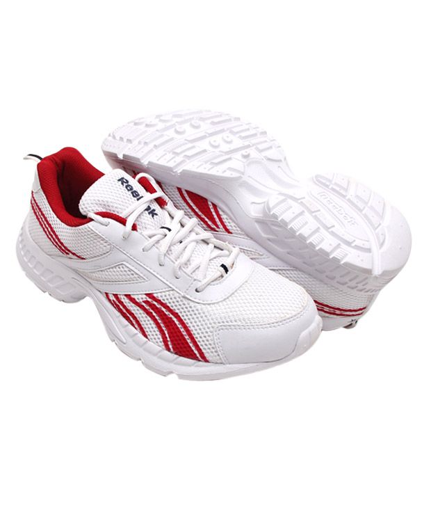 Reebok Enthusiastic White & Red Sports Shoes
