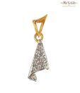 Avsar Gold & Diamond Twisted Triangle Pendant