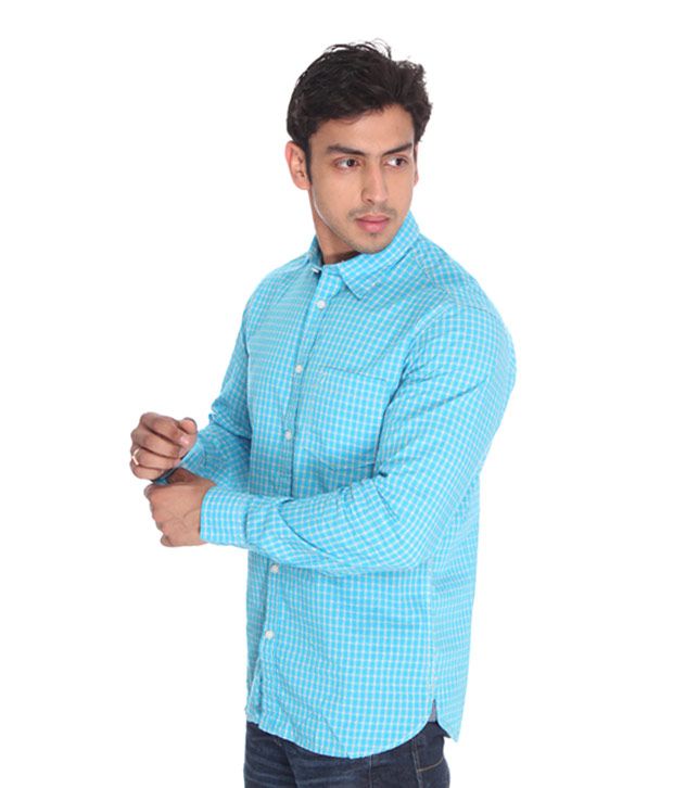 Indian Terrain Blue Checkered Shirt