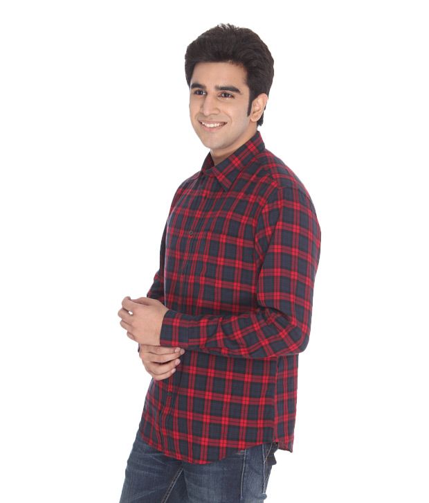 Indian Terrain Red Checkered Shirt