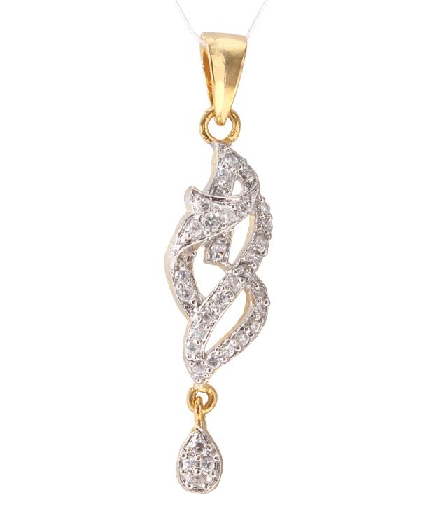 Vatika Glittering CZ Dewdrops Pendant Set