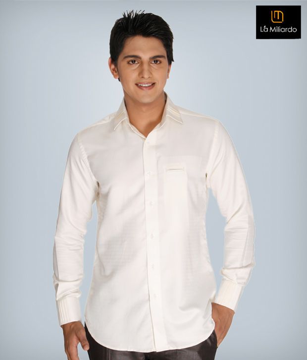 La Miliardo White Cotton Blend Shirt