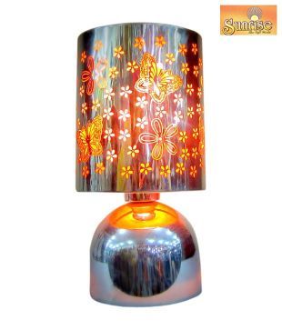 Sunrise Butterfly & Floral Steel Lamp