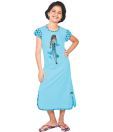 Chicita Aqua Blue Girls Nighty For Kids