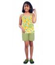 Chicita Green & Yellow Girls Night suit For Kids
