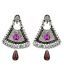 Adhira Pink Stone Hanging  Traditional Earrings