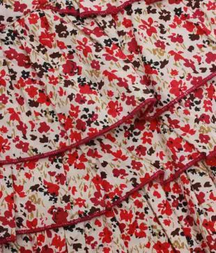 Nauti Nati Elegant Floral Print Tier Skirt For Kids