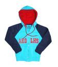 LanosUC Aqua Blue & Red Hooded Sweatshirt For Kids