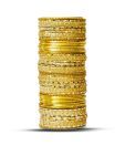Aadya Exclusive Set Of Yellow & Golden Lac Bangles