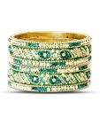 Aadya Exquisite Set Of Turquoise Green Lac Bangles