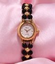 Oleva Black & Shiny Pearl Watch