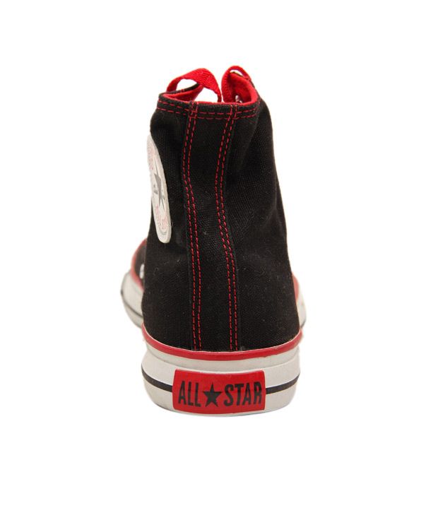 Converse Vibrant Black & Red Unisex High Ankle Sneakers