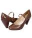 Amore Brown Cone Heel Pumps