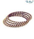 Pari Thread & Rhinestone Set Of Four Lovely Bangles