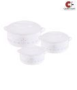 Crown Craft Classy White Casserole Set - 3Pcs