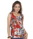 Raindrops Rust Printed Top