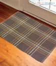 Dekor World Brown Checkered Cotton Rug
