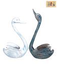 The Decoration Store Pair Of 2 Aluminium Duck Showpieces