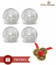 Divine Miracles Laxmi Ganesh Metal Coin Set - 4 Pcs