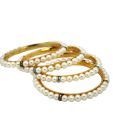 Kalai Dazzling Gold Plated Pearl Bangles DSNBG14-24