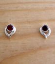 Designer Silver Alluring Garnet Studded Silver Earrings