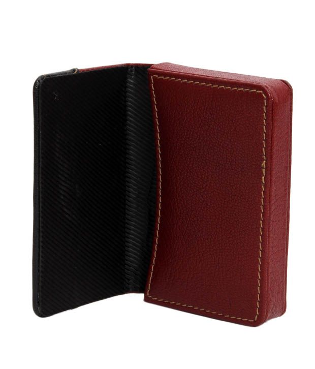 Essart Brown & Black Contrast Stitched Card Holder