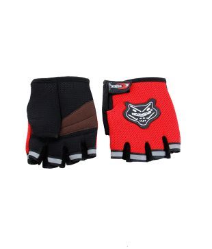 Knight Hood - Gloves Half - Red