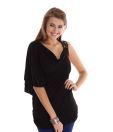 Latin Quarters Charismatic Black One Sleeve Top